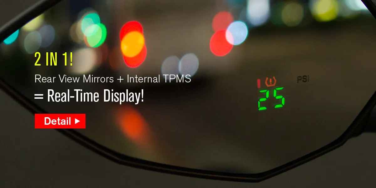 2 in 1! rear view mirrros + internal TPMS