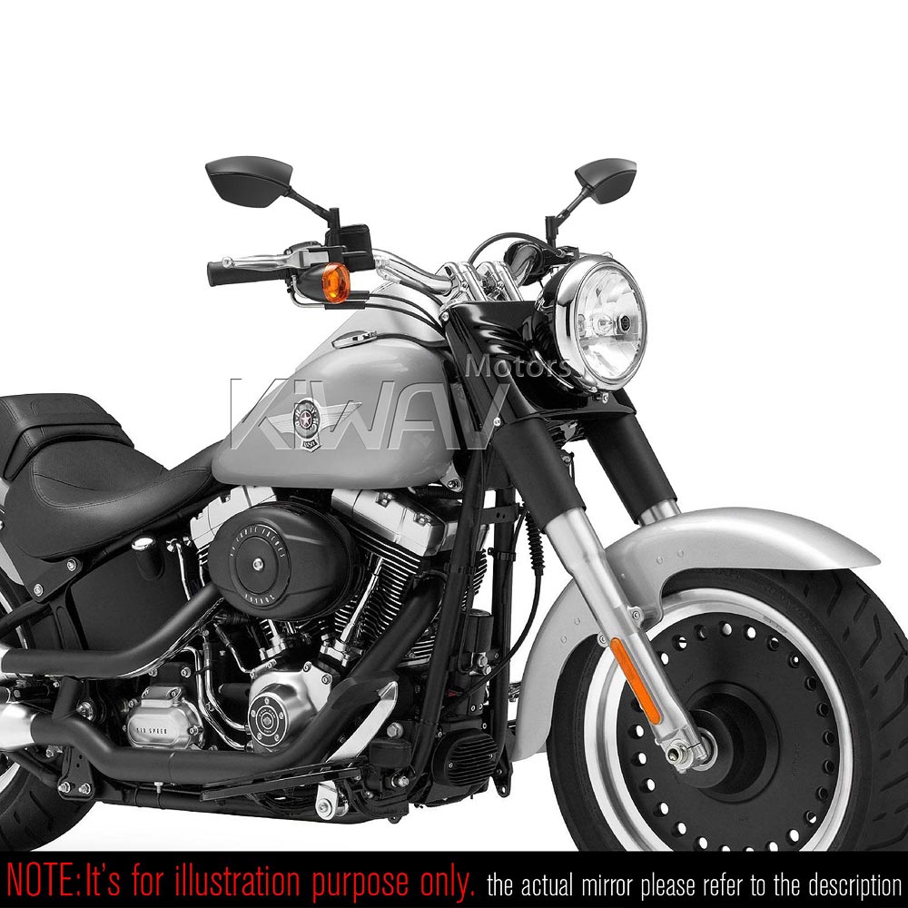 ハーレーに対応: バイクミラー ブラックライン 黒と黒い線 5/16