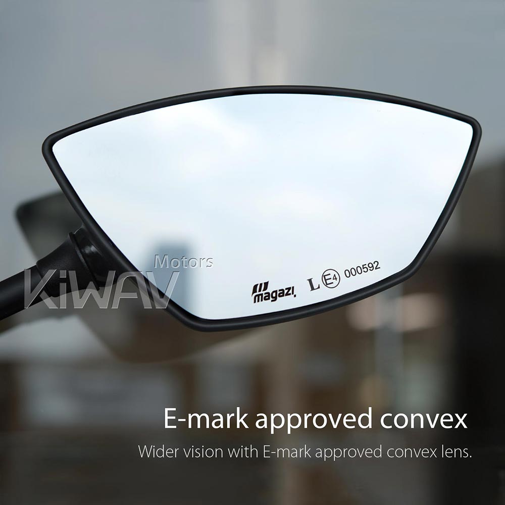 ハーレーに対応: バイクミラー ブラックライン 黒と黒い線 5/16