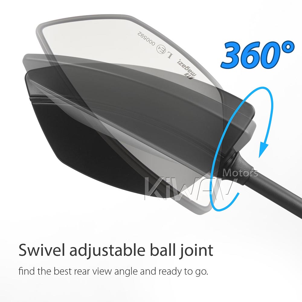 ハーレーに対応: バイクミラー ブラックライン 黒と黒い線 5/16