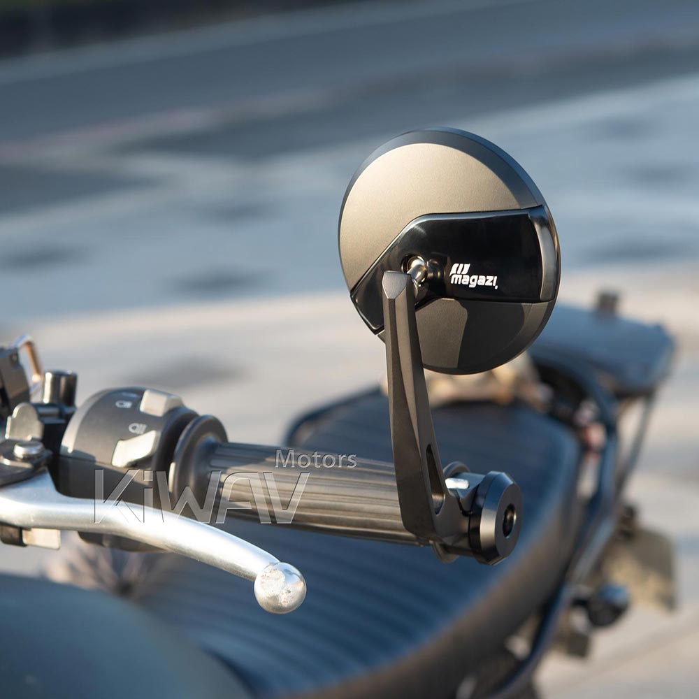 ハーレー用: バーエンドミラー ミシー 黒 一部のハーレー用