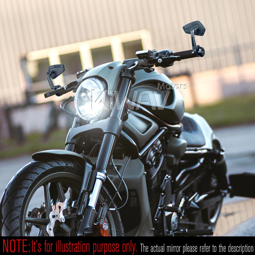 bar-end mirrors: バーエンドミラー ブレード 黒 一部のハーレー用