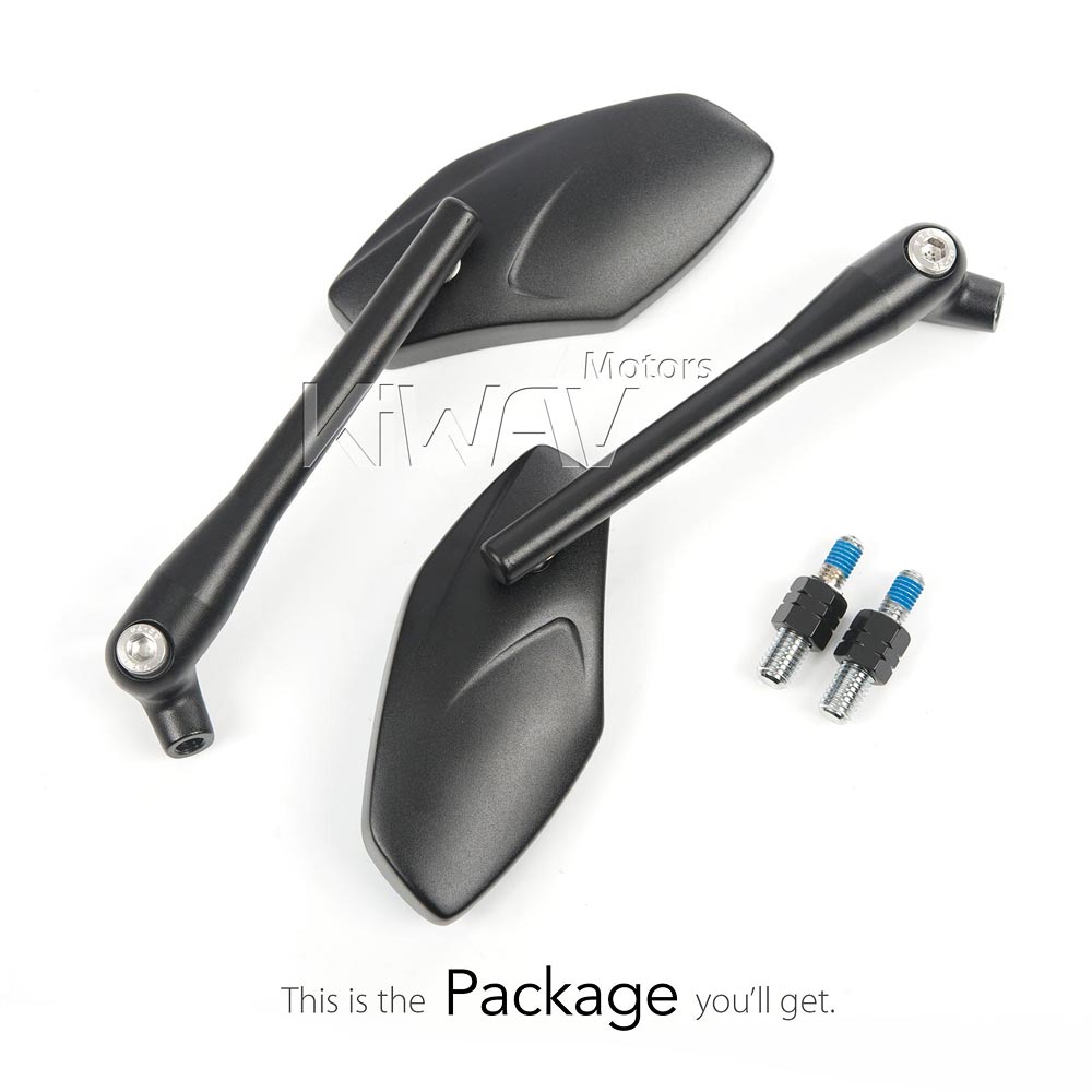 BMWに対応: バイクミラー メデューサ 黒 M10 1.5ピッチ BMWに適用