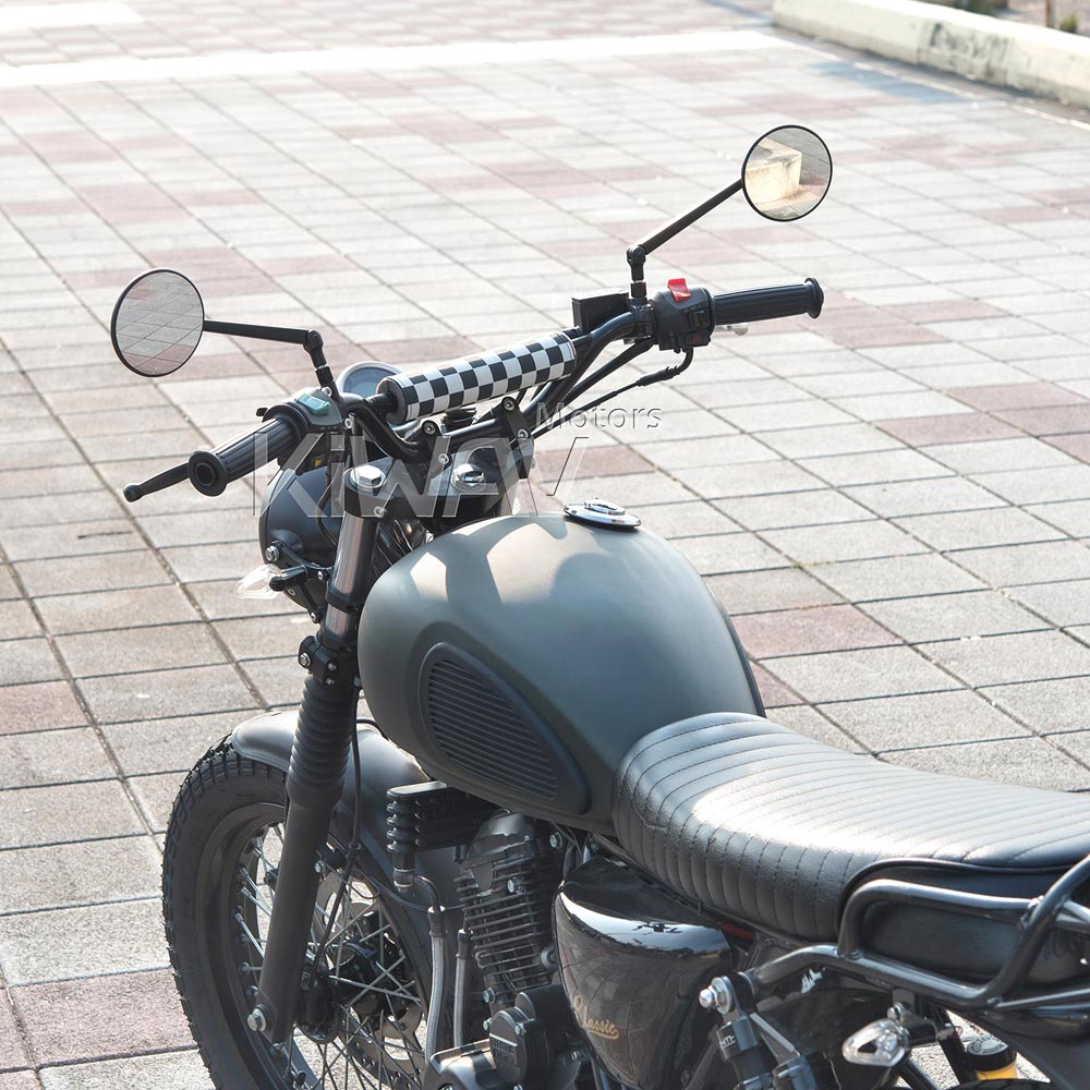 R18: Mamba round matte carbon mirrors universal fit for 10mm