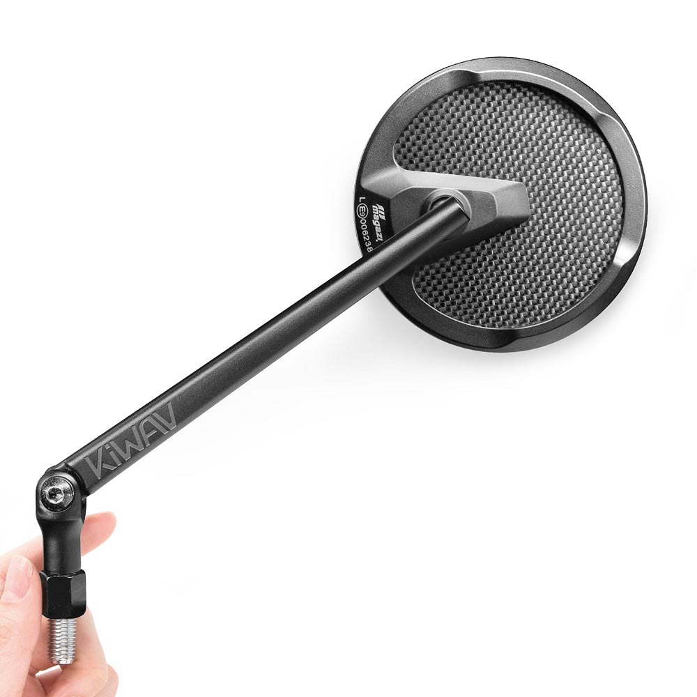 ロードとネイキッド: バイクミラー マンバ 丸型 光沢仕上げカーボン