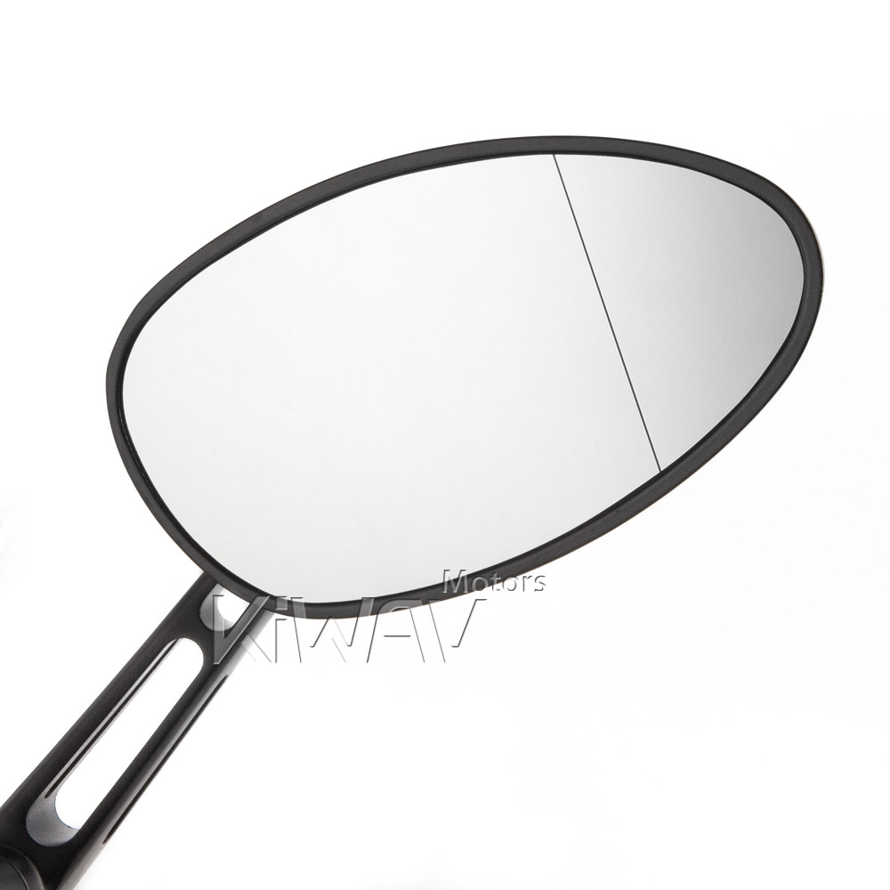 オーバル　ミラー ロードとネイキッド: バイクミラー オーバル 黒 スロット付き柄