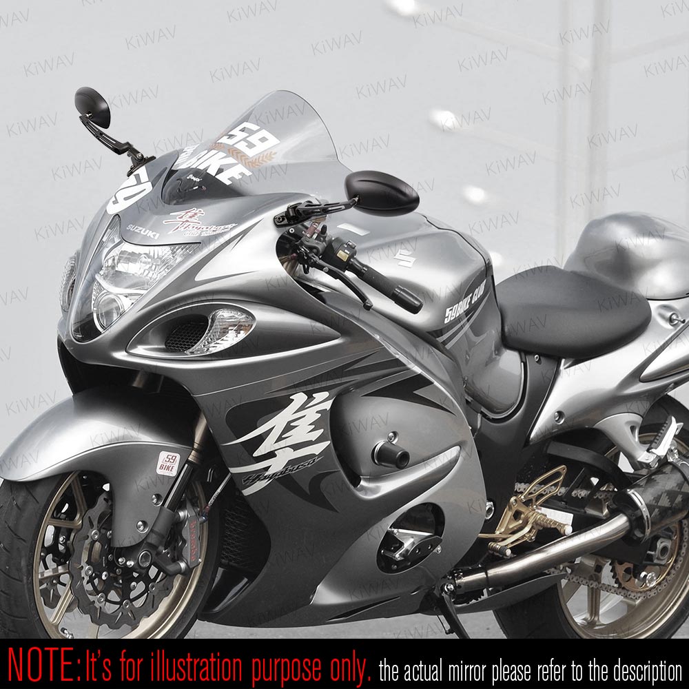 KiWAV バイクミラー オーバル 黒 M10 アルミ製 Amazon | KiWAV バイクミラー オーバル 黒 アルミ製 スロット付き柄