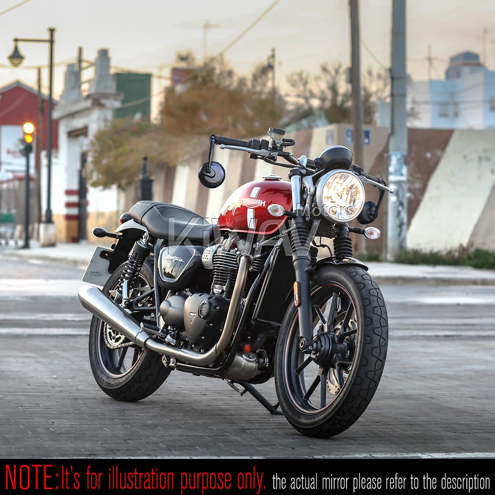 トライアンフ　ボンネビル バーエンドミラー Amazon | KiWAV バーエンドミラー ボブ 黒 Triumph トライアンフ