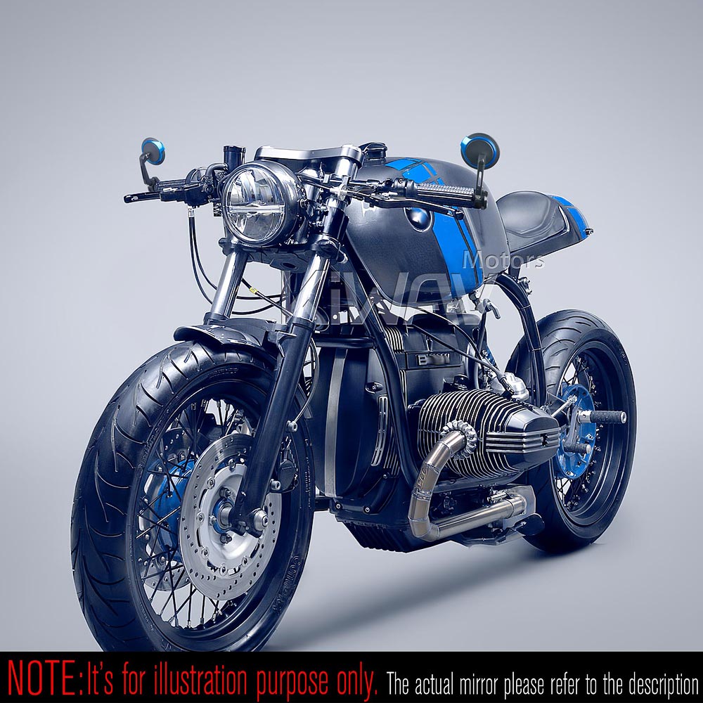 バーエンド: バーエンドミラー オーラー 黒と青 6mmネジ式