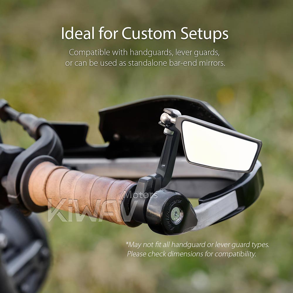 バーエンド: バーエンドミラー リープ 黒 右側 5mm & 6mmネジ式