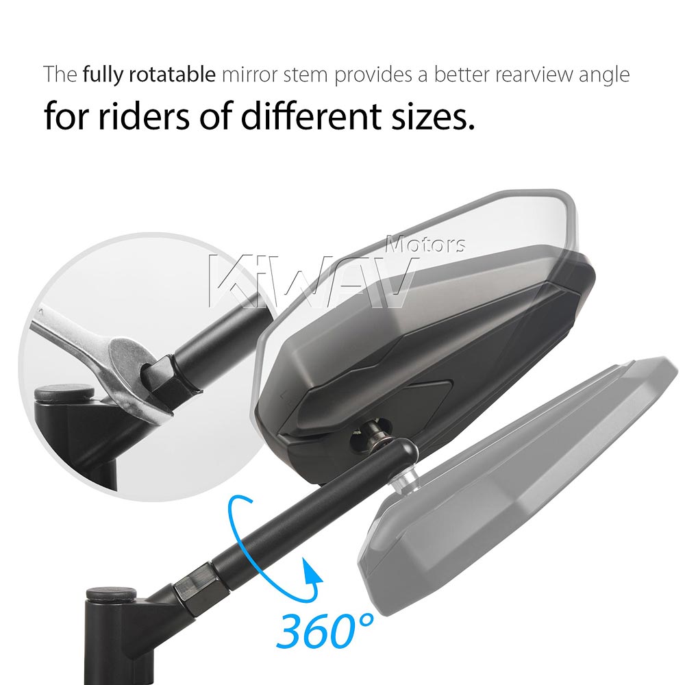 ハーレーに対応: バイクミラー 4Rizz 黒 5/16