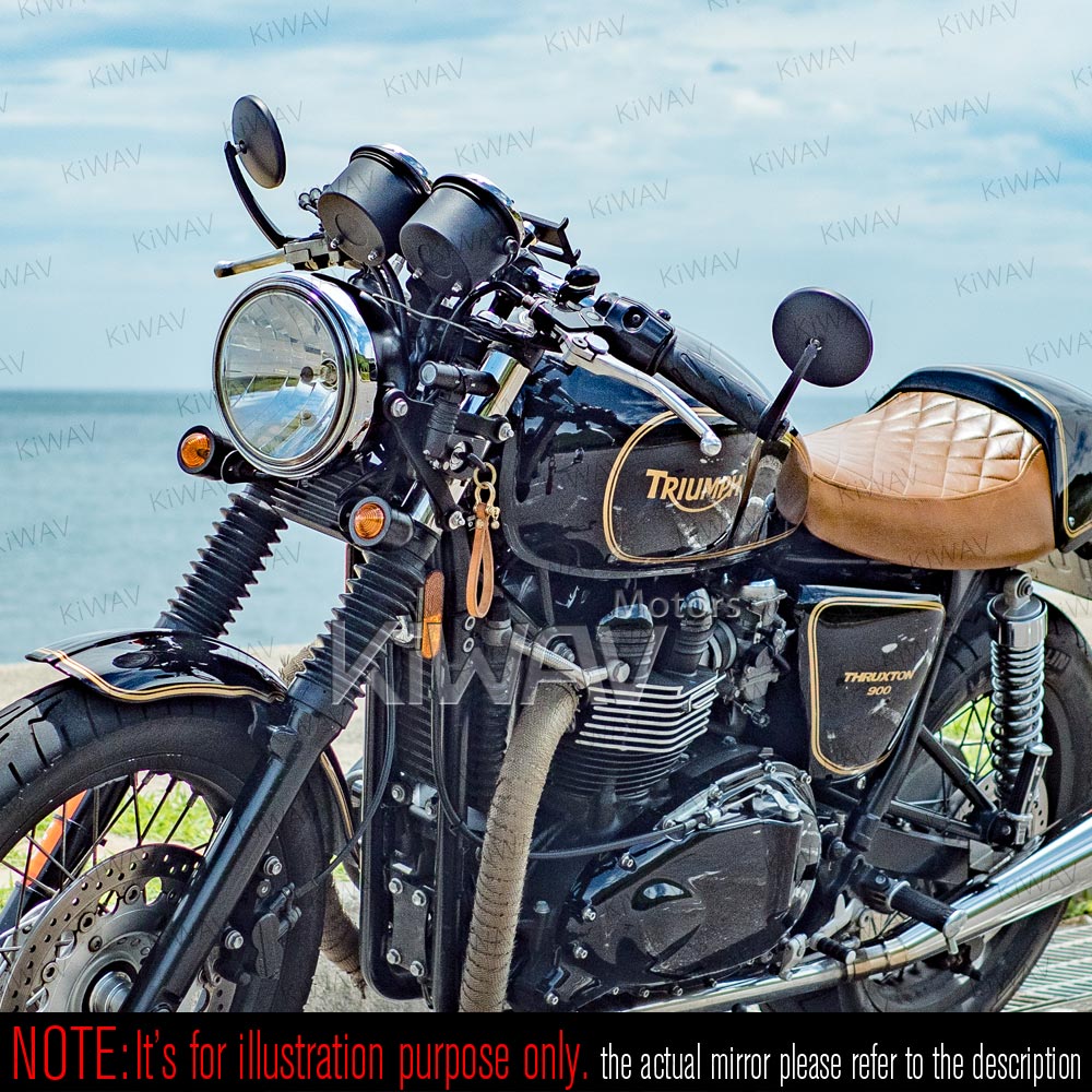 バーエンド: バーエンドミラー イクリプス 黒 5mm & 6mmネジ式