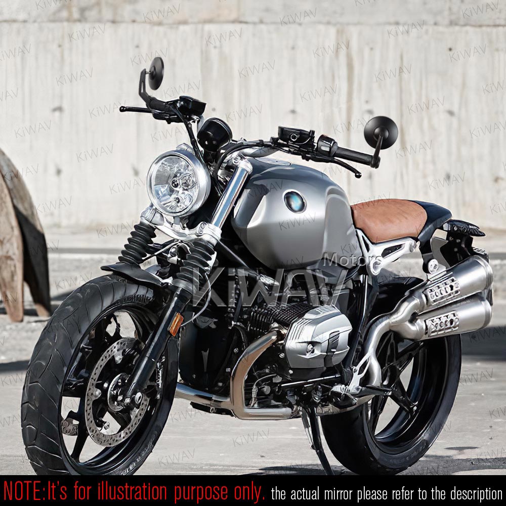 値下げ！　BMW R nine t KiWAV バーエンドミラー ボブ 黒 バーエンドミラー: バーエンドミラー ボブ 黒 12mmネジ式 BMWに適用
