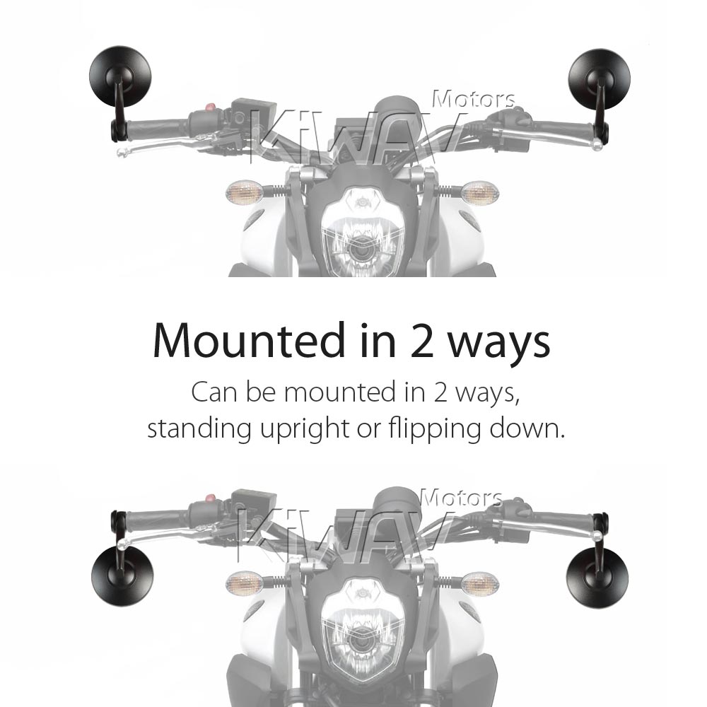 バーエンド: バーエンドミラー ボブ 黒 16mmネジ式 ヤマハ用