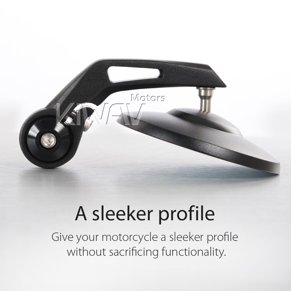 バーエンド: バーエンドミラー ボブ 黒 16mmネジ式 ヤマハ用