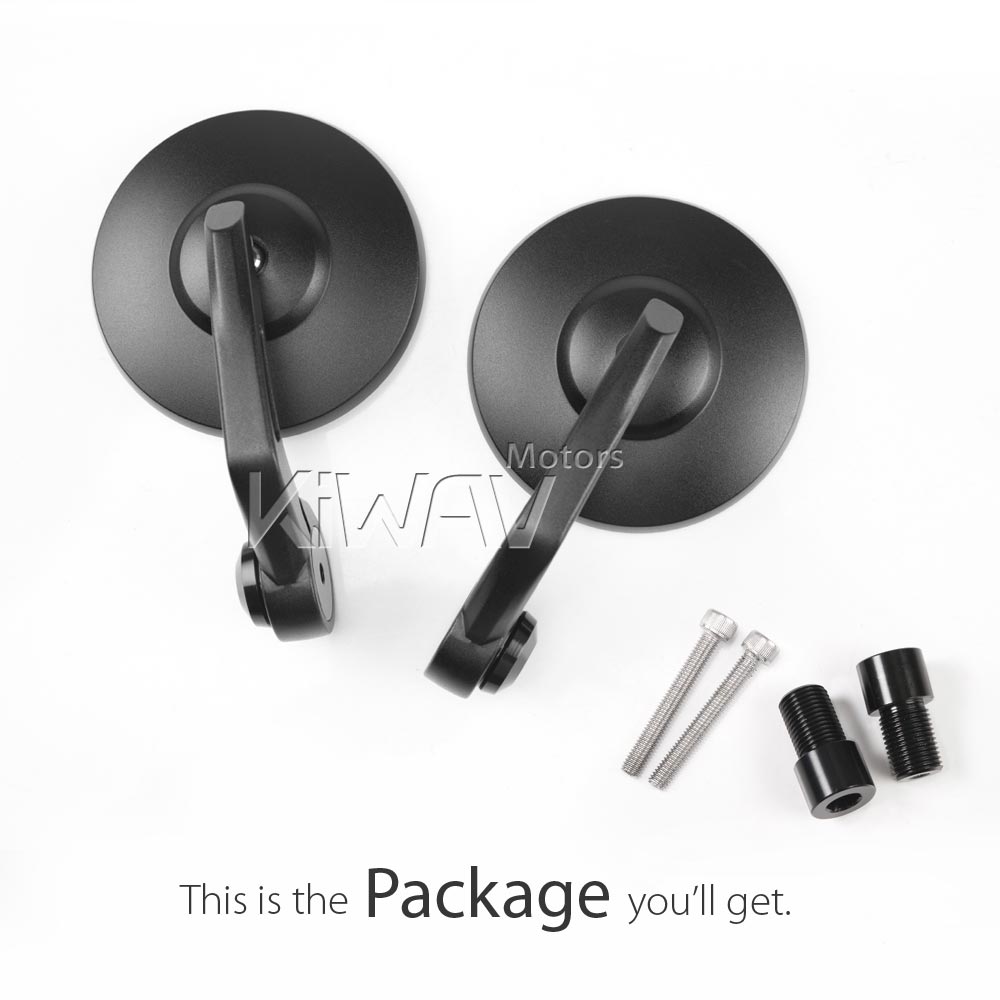 KiWAV ヤマハ車用 バーエンドミラー (ボブ) 黒 16mmネジ式 バーエンド: バーエンドミラー ボブ 黒 16mmネジ式 ヤマハ用