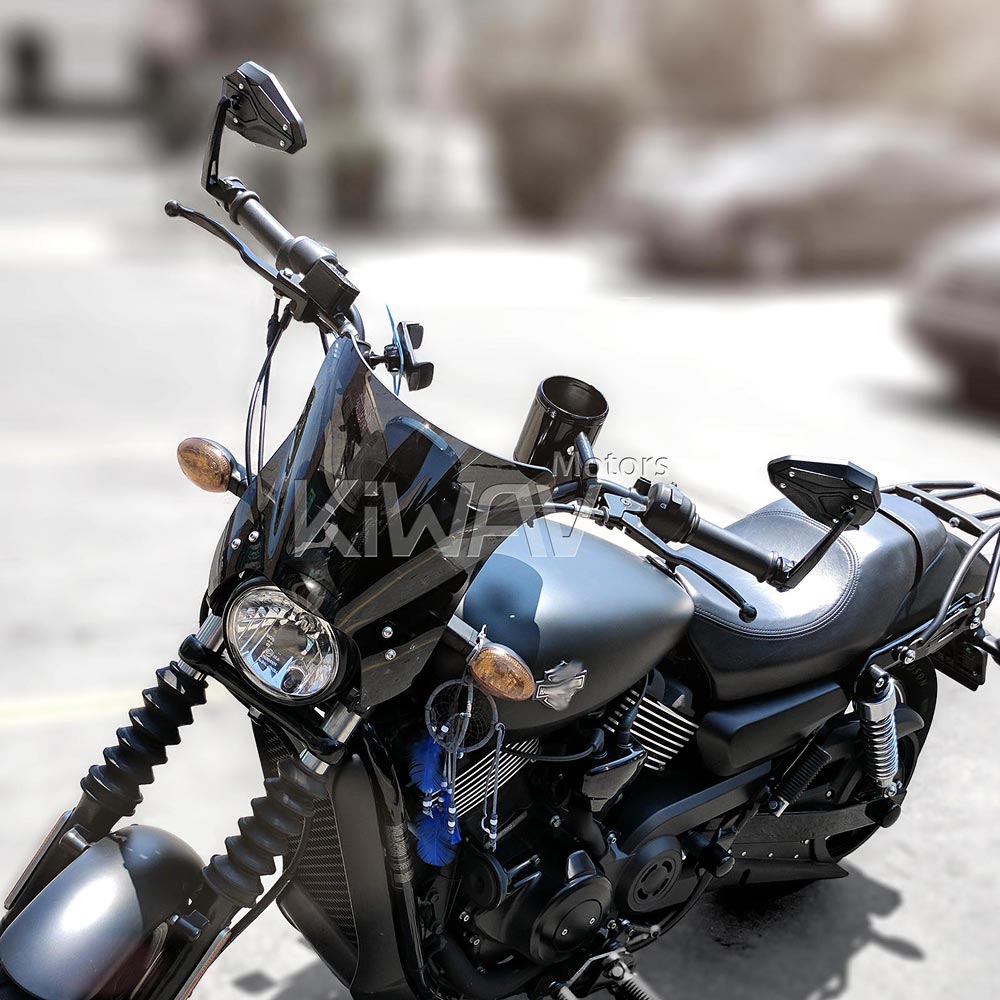 Amazon | KiWAV バーエンドミラー レトロ 黒 5mmネジ式 6mmネジ式