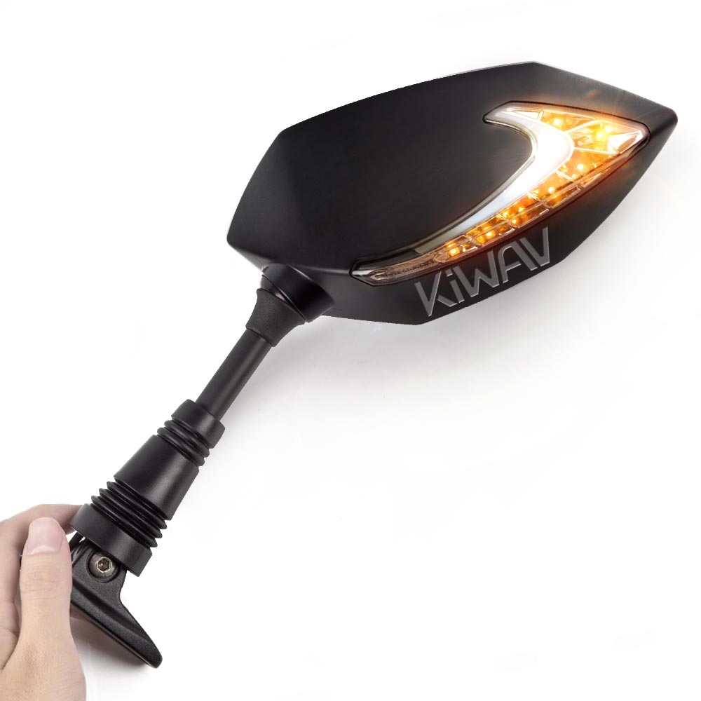 ウインカー付き: LED付きバイクミラー ルシファー シリーズ