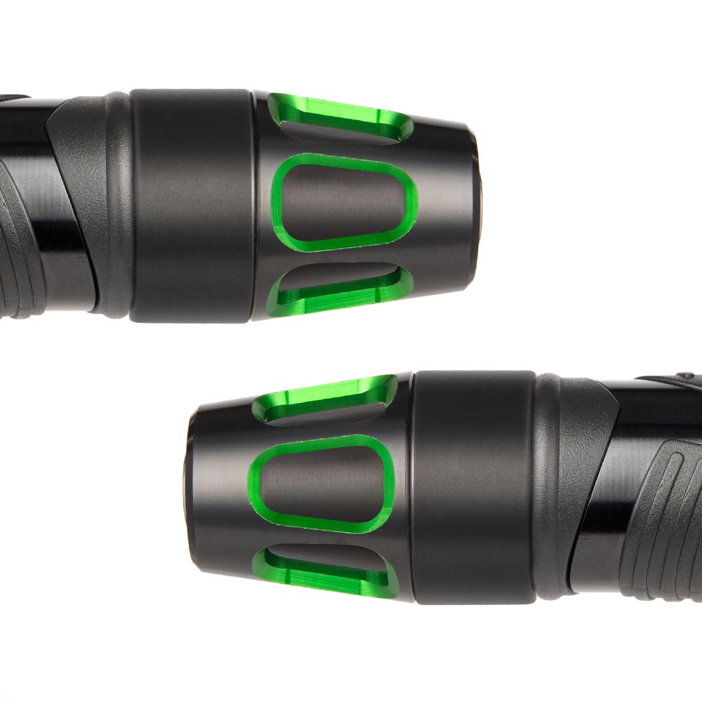 Tower green heavy weight bar ends w/ black base 6mm