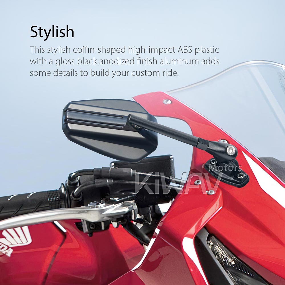 Motorhead モーターヘッド AEROTECH5 マット黒 S ミラー HIGHSIDER バーエンドミラー コネロ ショート マットブラック