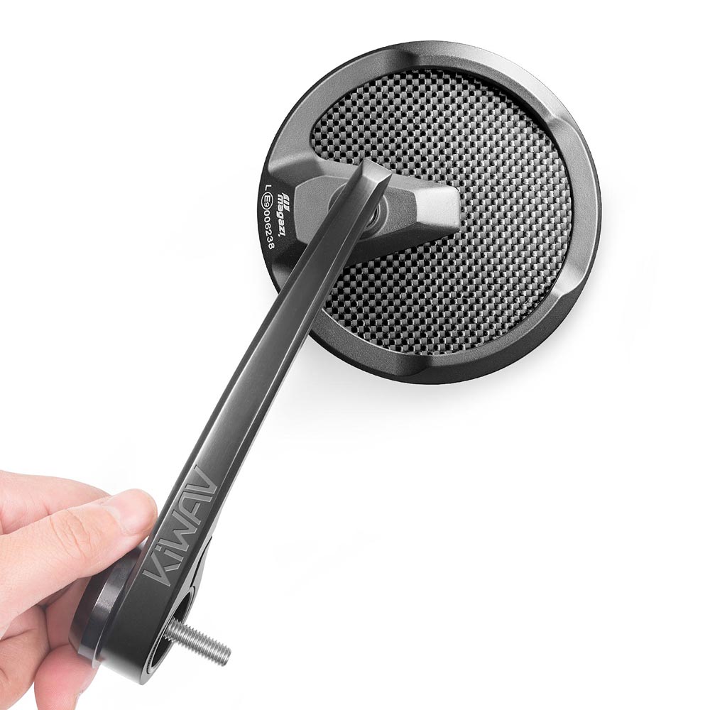 bar end mirrors: バーエンドミラー マンバ 丸型 光沢仕上げ