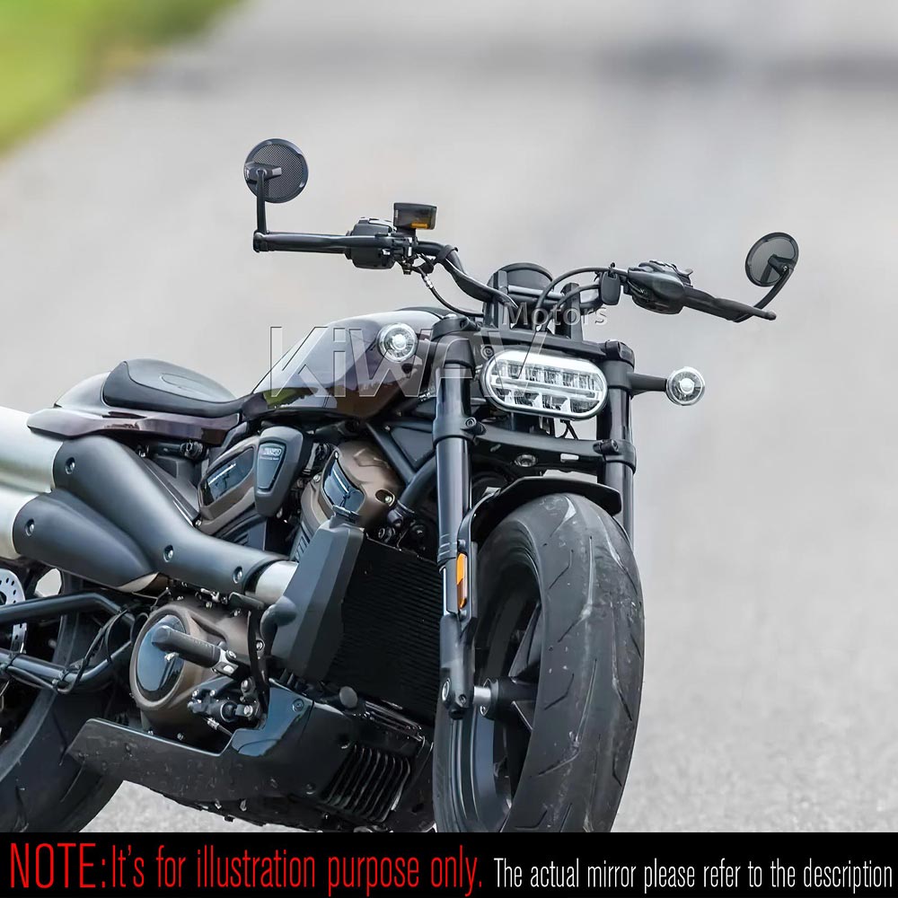 bar end mirrors: バーエンドミラー マンバ 丸型 光沢仕上げ
