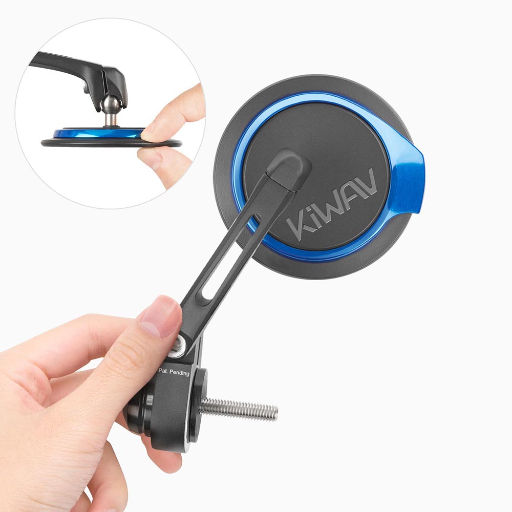 Aura blue bar end mirrors for Royal Enfield Interceptor 650