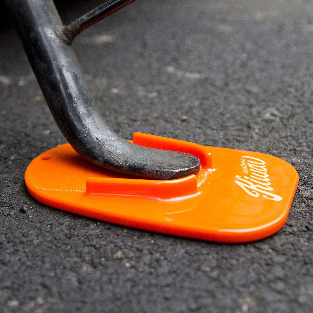 Orange Motorcycle Kickstand Pad Support for Soft Ground Outdoor