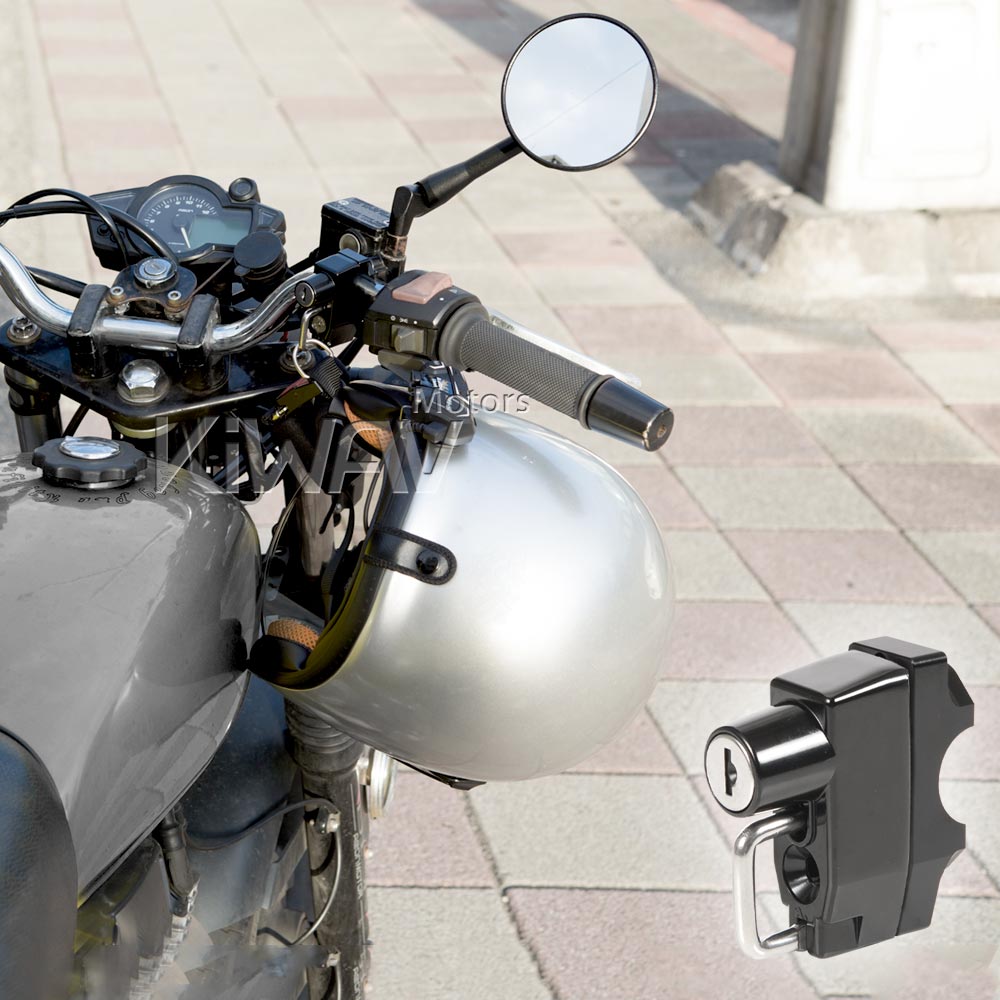 motorcycle helmet lock black fit for 7/8 inch handlebar lever/brake clamp