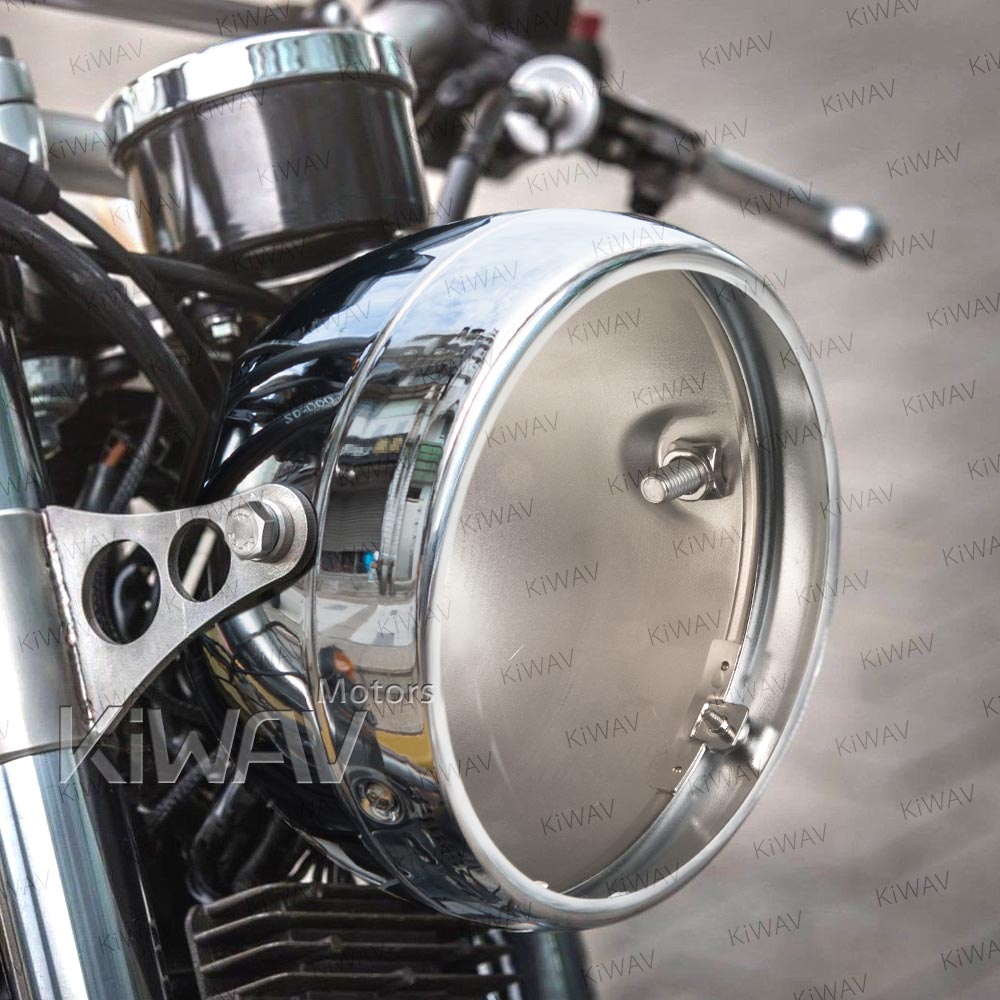 特売: バイク用ヘッドランプシェル 5-3/4インチ クロム サイド