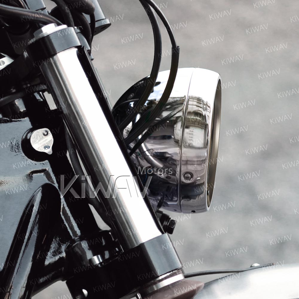 特売: バイク用ヘッドランプシェル 5-3/4インチ クロム ボトムマウント