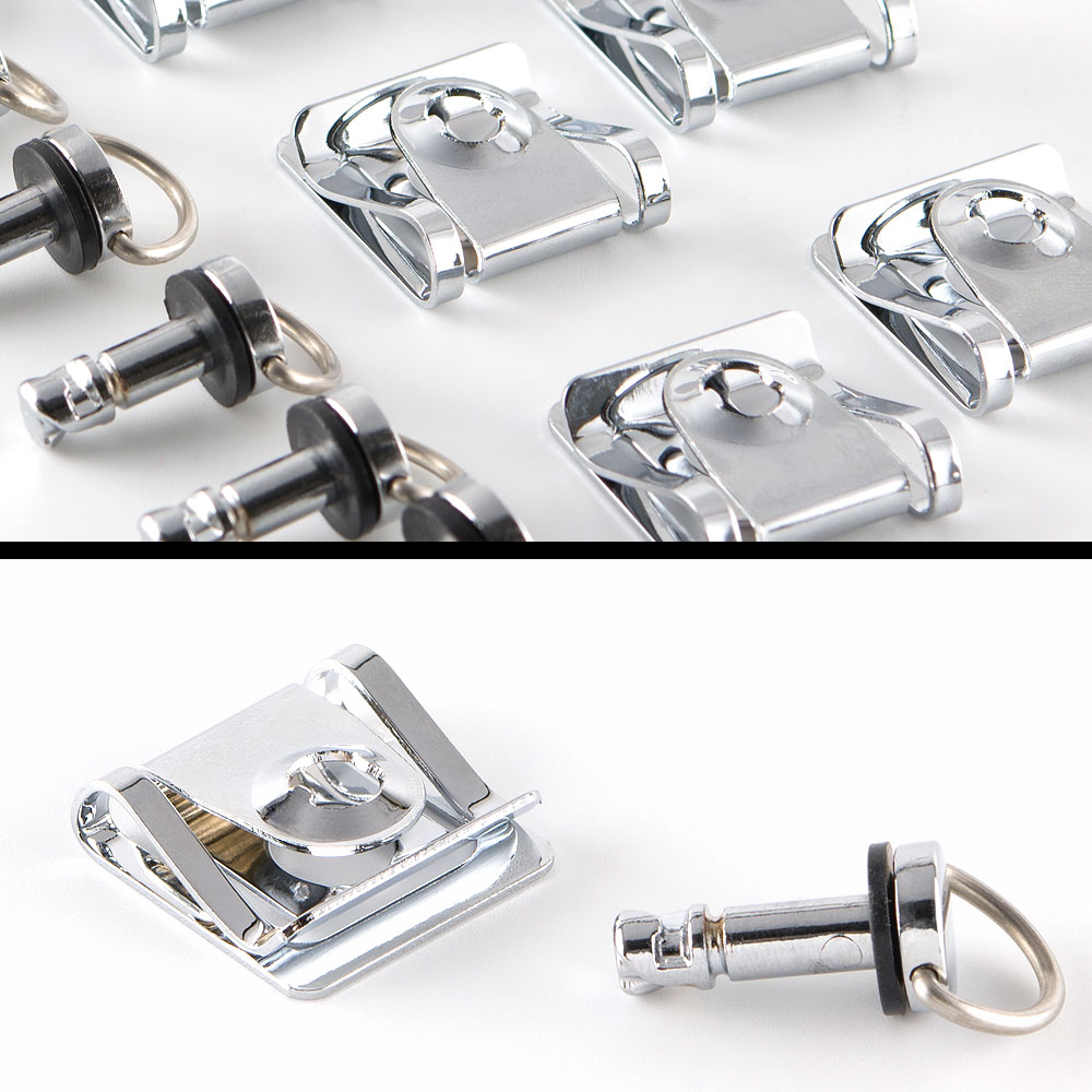 ハーレー用: クイックファスナー クリップ式 17mm クロム 10個入り