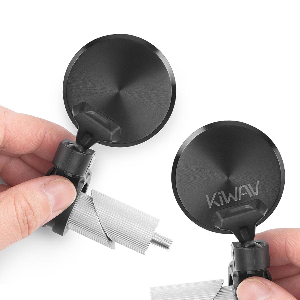 KiWAV】バーエンドミラー 黒 M8ネジ式 左右セット Amazon | KiWAV