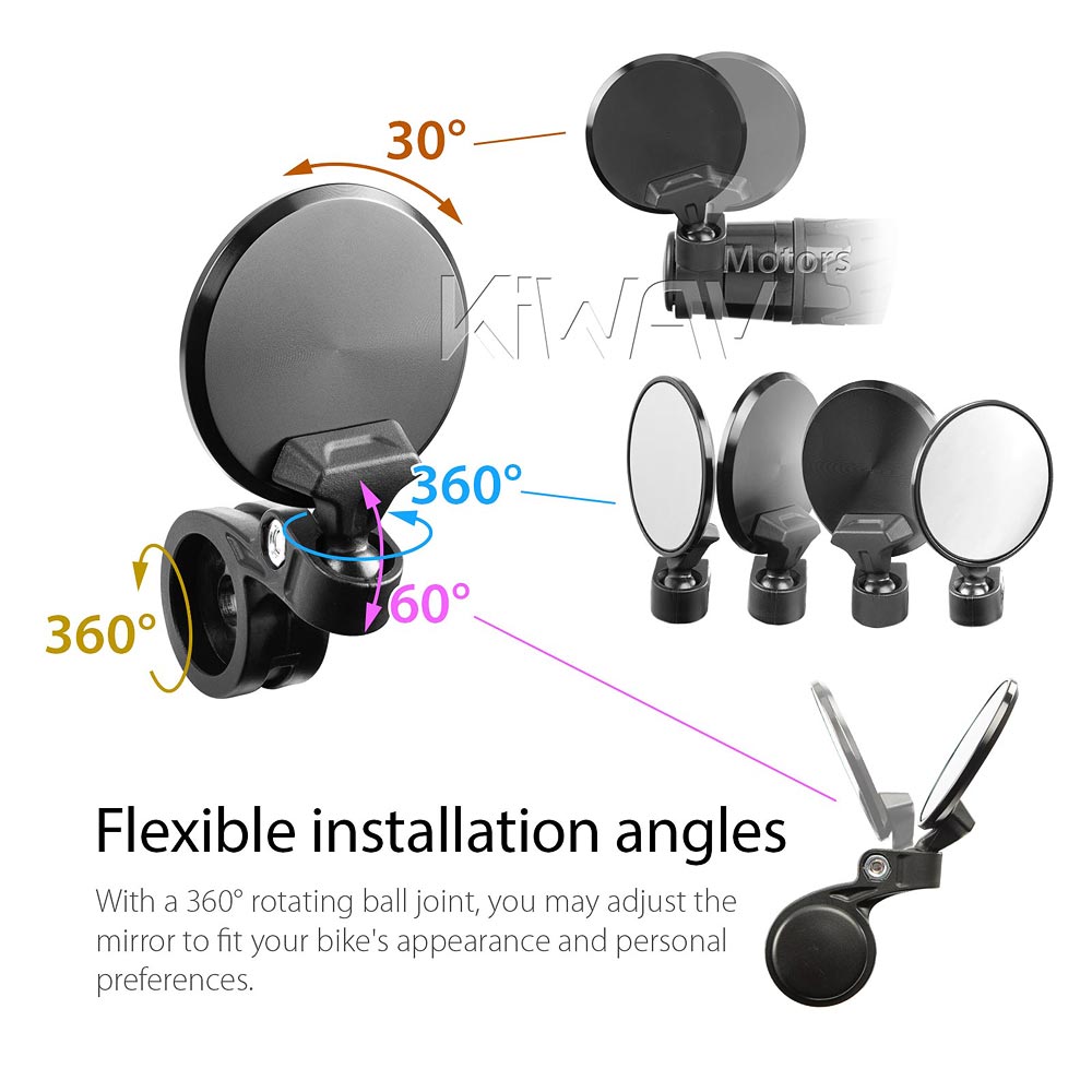 バーエンド: バーエンドミラー オービクス 黒 左右セット 8mmネジ式