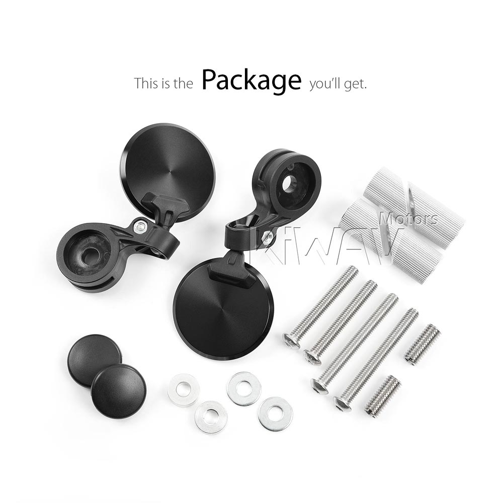 バーエンド: バーエンドミラー オービクス 黒 左右セット 8mmネジ式