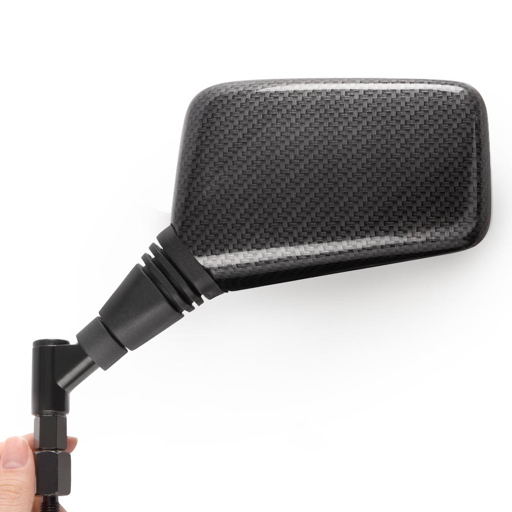 ミラー: バイクミラー ブリック カーボンの模様 左側 M8 スクーターに汎用