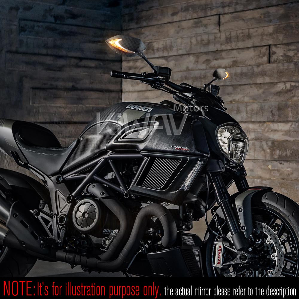 ウインカー付き: LED付きバイクミラー ルシファー シリーズ