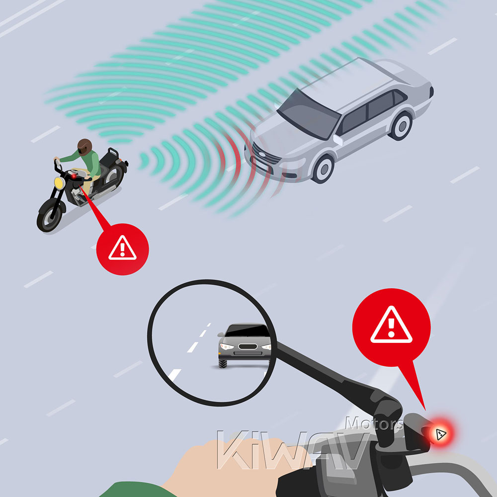 BSD LCA付きミラー: バイク用死角検知システム(BSD) LED指示器のみ