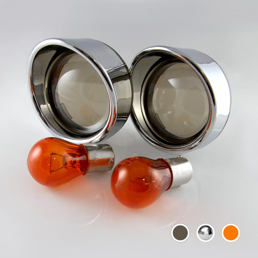 ハーレー純正ウインカーバイザーカバー付き レンズカバー: バイザーリング付きウインカーレンズ ハーレー用