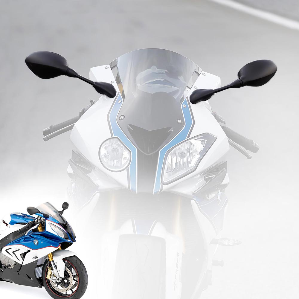 Pair Of Black Foldable Rear-View Mirrors For BMW S1000RR (2009-2014) - Maple Motorcycle Parts