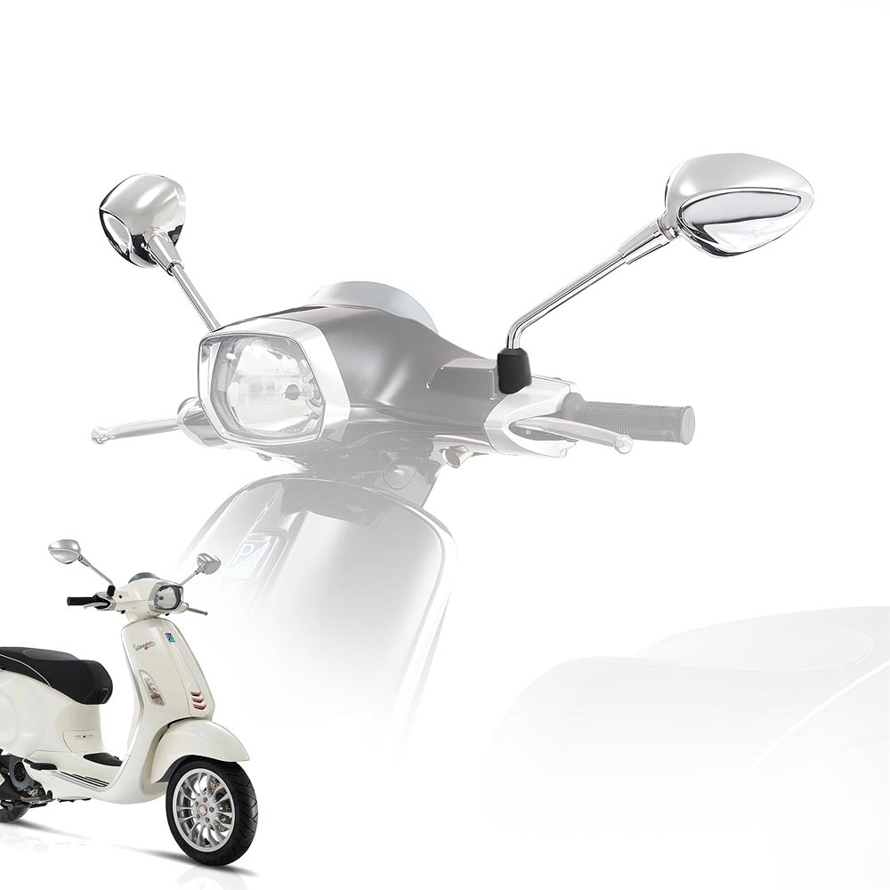ベスパ　ミラー Amazon | KiWAV クラシックプラス バイクミラー 黒 近代ベスパに