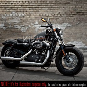 Lucifer black LED mirrors with sequential effect compatible with Harley Davidson