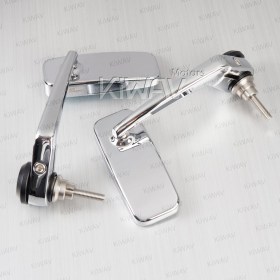 Classic chrome bar end mirrors compatible with Indian Scout Bobber