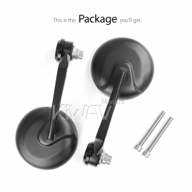 Retro black bar end mirrors compatible with Indian Scout Bobber