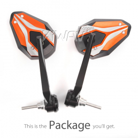 ViperII orange bar end mirrors compatible with Indian Scout Bobber