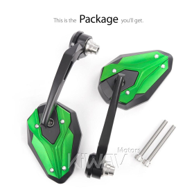 ViperII all green bar end mirrors compatible with Indian Scout Bobber