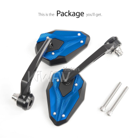ViperII all blue bar end mirrors compatible with Indian Scout Bobber