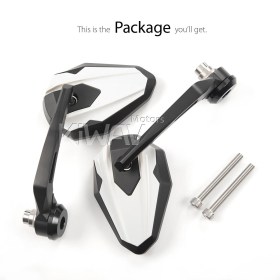 4Rizz white bar end mirrors compatible with Indian Scout Bobber