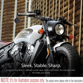 Orbii black bar end mirror a piece compatible with Indian Scout Bobber