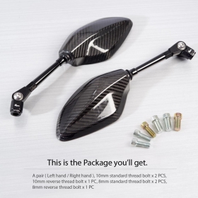 Panther 100% carbon fiber for 8mm/10mm mirror thread